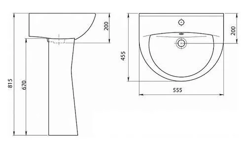 Раковина Santeri Виктория 56 см белая 131116S0011B0 (детальная фотография), современные, hi-tech