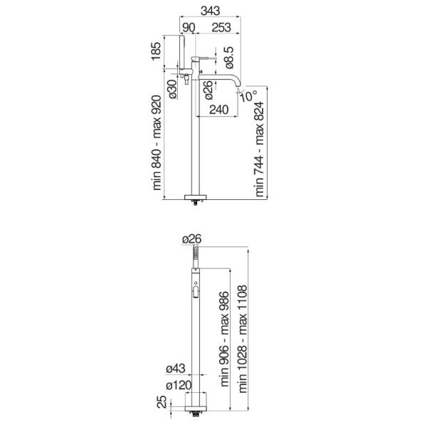 Схема (детальная фотография), для ванны