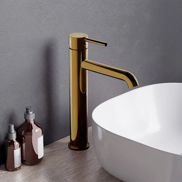 Смеситель для раковины Damixa Scandinavian Pure золото 360250600 (детальная фотография), современные, hi-tech