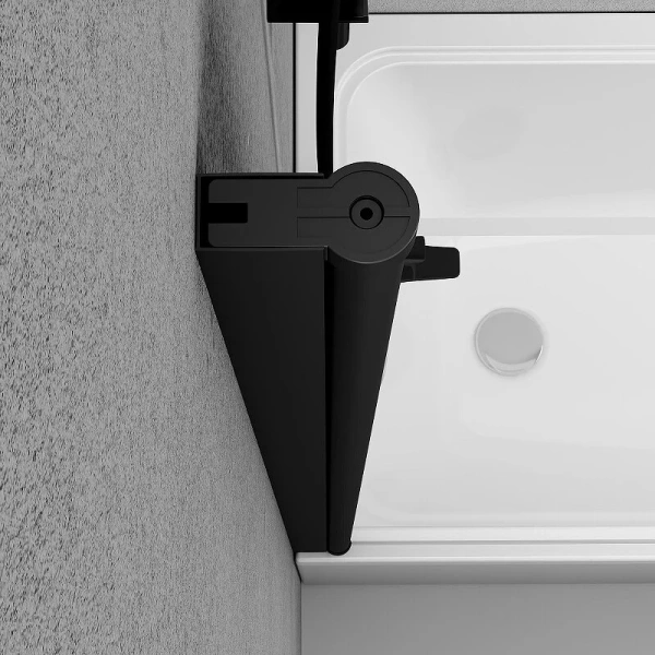 Шторка для ванны Am.Pm Gem 80х140 см профиль черный W90BS-D080-140BT (детальная фотография), распашные