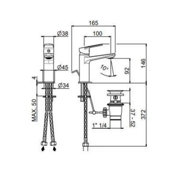 Смеситель для раковины Kerama Marazzi Nota хром 33010KM.21.018 (детальная фотография), для раковины
