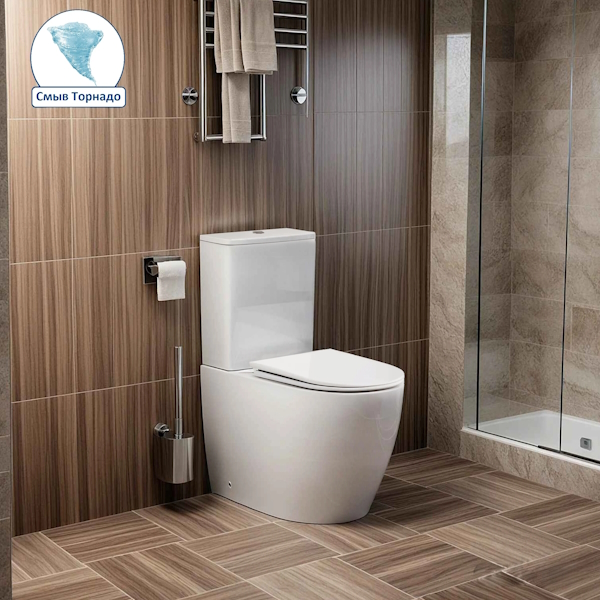 Унитаз компакт Ceruttispa Vince безободковый CT10373 (детальная фотография), с бачком