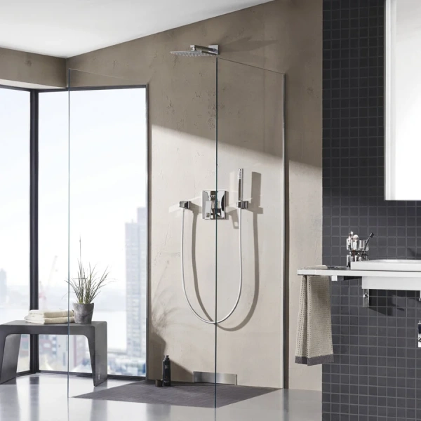 Верхний душ с душевым кронштейном Grohe Rainshower Allure 26054000 (детальная фотография), современные, hi-tech