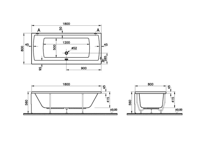 Ванна акриловая VitrA Neon 52540001000 (детальная фотография), акриловые index_1