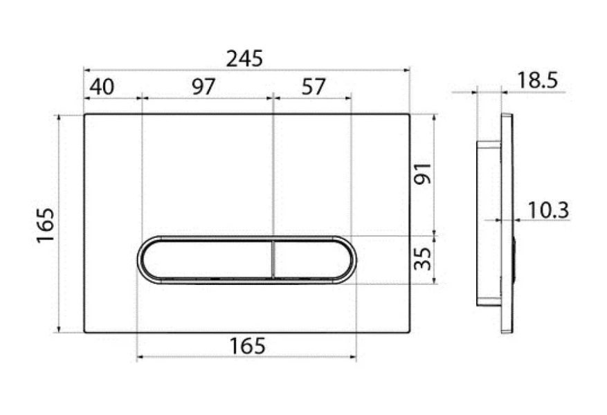 Клавиша смыва IDDIS Unifix UNI пластик (детальная фотография), в наличии, нет в наличии