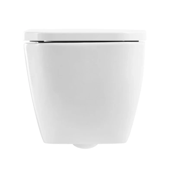 Унитаз подвесной BelBagno Alpina с сиденьем BB10100CHR/SC (детальная фотография), недорогие, безободковые, сиденье с микролифтом , с антивсплеском