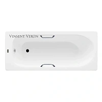 Чугунная ванна Vinsent Veron Soissons VCN1707042H/VH0012CH, 170 x 70 см, ручки хром, цвет белый