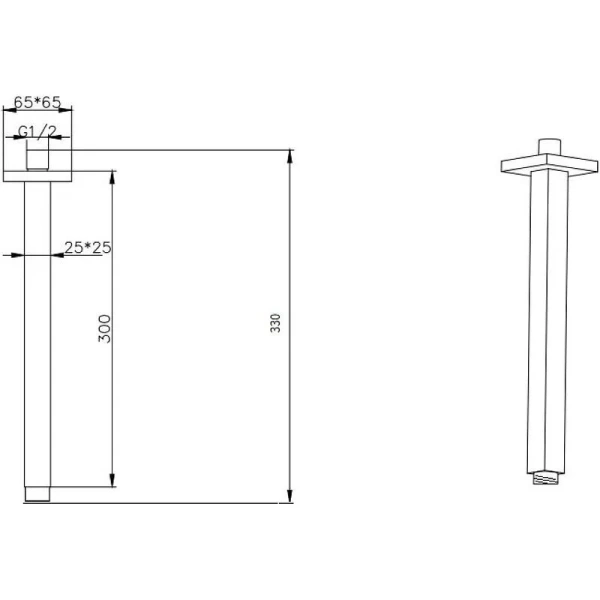 Кронштейн для верхнего душа Boheme Qubic белый матовый 629-QUBIC-MW (детальная фотография), в наличии
