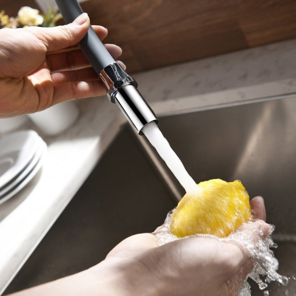 Смеситель для питьевой воды Lemark Comfort хром/серый LM3071C-Gray (детальная фотография), современные, hi-tech