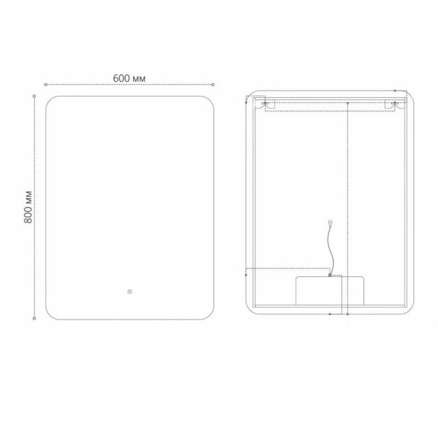 Зеркало с подсветкой Grossman Elegans 60 см прямоугольное 1760801 (детальная фотография), в наличии