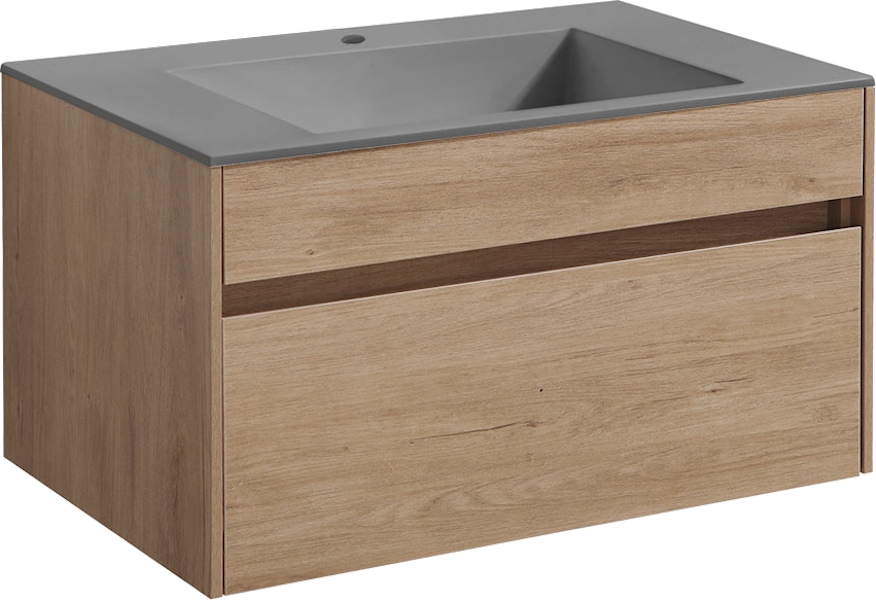 Тумба под раковину подвесная Vincea Chiara 79,2 см N.Oak VMC-2C800NO (детальная фотография), комплект (набор)