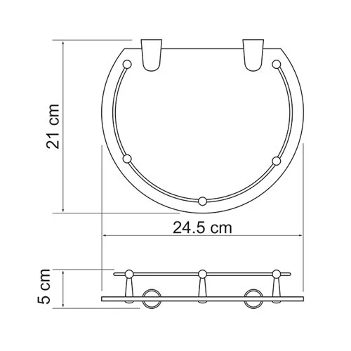 Полочка для ванной WasserKRAFT стеклянная K-566 (детальная фотография), современные, hi-tech