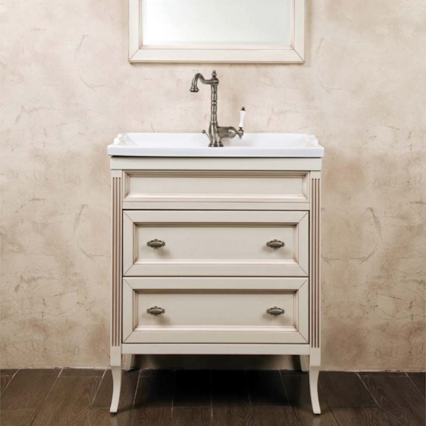 Мебель для ванной La Beaute Vivien BVI70C (детальная фотография), белая, бежевая, комбинированная