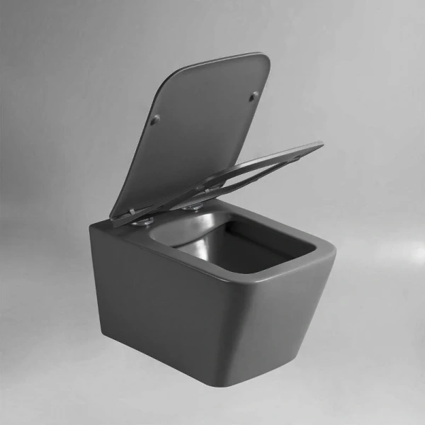 Унитаз подвесной Vincea Q-Line антрацит матовый VT1-12MA (детальная фотография), фарфор, керамика