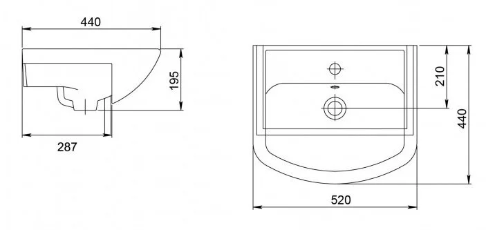 Комплект мебели для ванной Grossman Eco Line 52 см белый 105205 (детальная фотография), моноблок