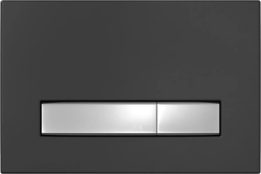 Клавиша смыва Berges Atom Line черная Soft Touch/хром глянец 049231 (детальная фотография)