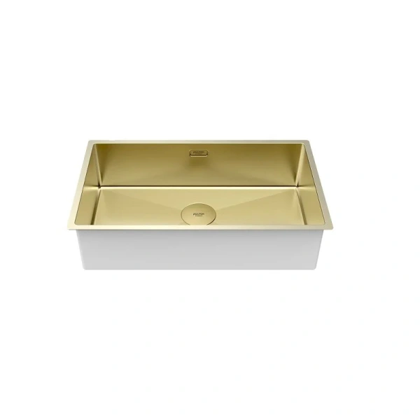 Мойка для кухни Paulmark Next 74 см светлое золото PM217444-LG (детальная фотография), из нержавеющей стали, стальные, металлические