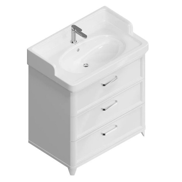 Тумба под раковину напольная Kerama Marazzi Pompei 80 см белая PO.M.80.3\WHT (детальная фотография), напольная, пристенная