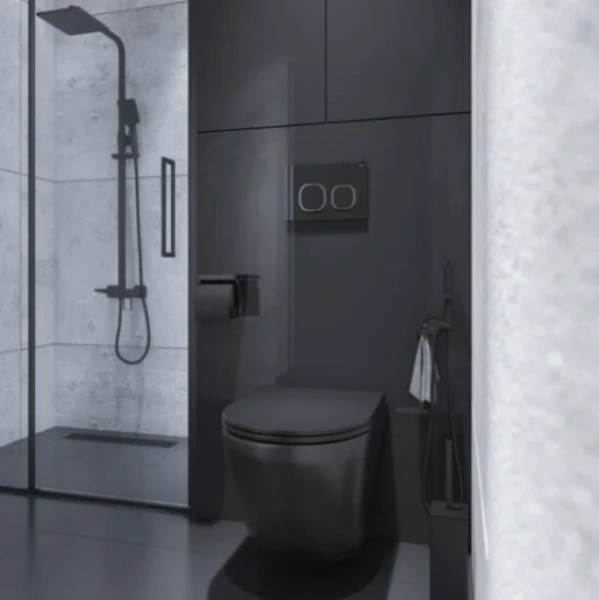 Клавиша смыва IDDIS Uniglass черная/кольца хром UNG01BCi77 (детальная фотография), нет в наличии