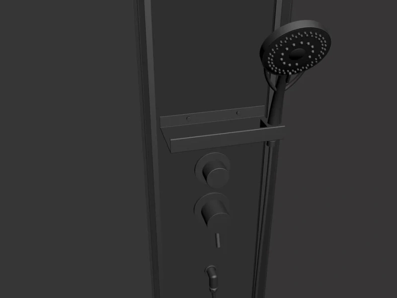 Душевая кабина Timo Ilma 100х100 см черная ILMA901B (детальная фотография), со средним поддоном