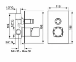 Смеситель для душа с девиатором  Emmevi Siris CR47019LA 47019LACR (детальная фотография), для душа