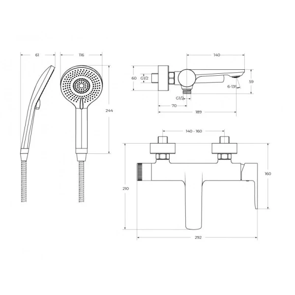 Смеситель для ванны Cezares Lux хром LUX-VD-01 (детальная фотография), для ванны