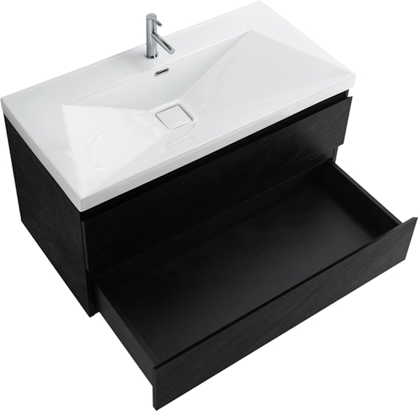 Тумба под раковину подвесная Cezares Molveno 100 см черная MOLVENO-100-2C-SO-NR (детальная фотография), черная