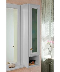 Шкаф для ванной, петли справа, цвет белый матовый, фурнитура золото, La Beaute Michel