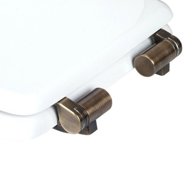 Сиденье для унитаза с микролифтом, фурнитура бронза, Tiffany World Bristol TWBR73bi/br (детальная фотография), по запросу