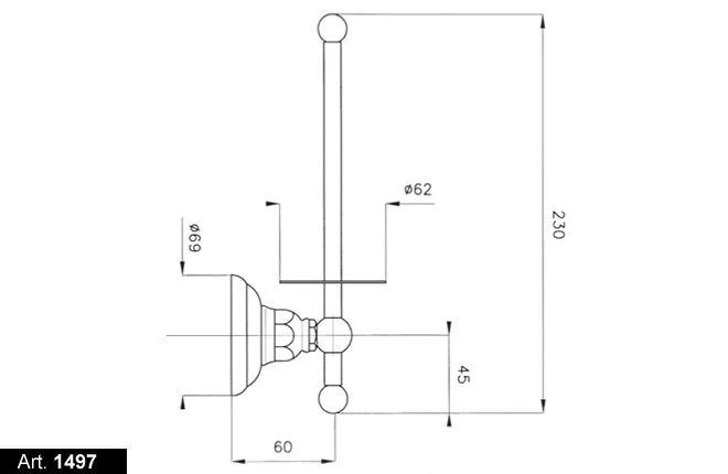 Бумагодержатель для ванной, бронза, Nicolazzi Classica 1497BZ (детальная фотография), в наличии