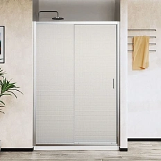 Душевая дверь в нишу Vincea City 120 см профиль хром, стекло текстурное