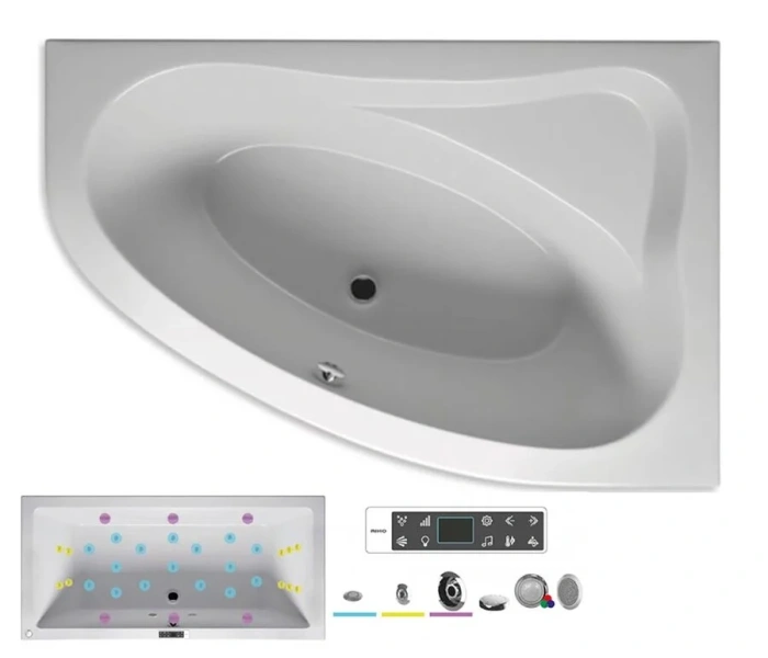 Ванна гидромассажная Riho Lyra 153 x 100 см, BLISS, левая/правая BA6700500000000_BLISS (детальная фотография)