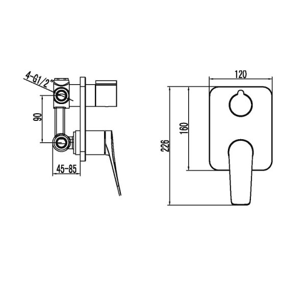 Смеситель для душа Lemark Bronx черный LM3727BL (детальная фотография), для душа