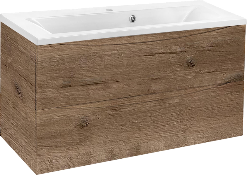 Тумба под раковину подвесная Vincea Mia 89 см V.Oak VMC-2MA900VO (детальная фотография), моноблок