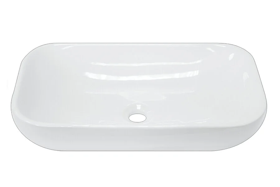 Раковина Sanita Luxe Infinity 60 см прямоугольная WB.CT/Infinity/60-N/WHT.G/S1 (детальная фотография), накладные (на столешницу)