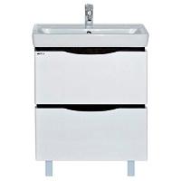 Тумба для раковины, цвет белый/чёрный, Misty Венера