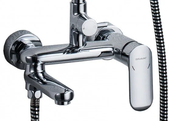 Душевая стойка Bravat OPAL F6125183CP-A5-RUS (детальная фотография), с тропическим душем