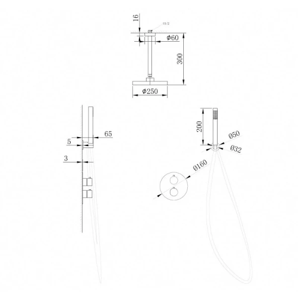 Душевой комплект Abber Wasser Kreis никель AF8121NG (детальная фотография), комплекты