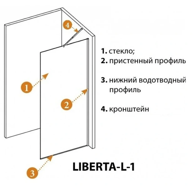 Душевая перегородка Cezares Liberta 115 см профиль хром LIBERTA-L-1-TB-115-C-Cr (детальная фотография), хром index_1