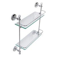 Полка стеклянная двойная, хром, Art&Max Antic Crystal
