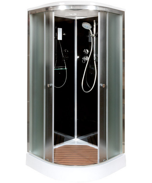 Душевая кабина Deto B 100х100 см с вентиляцией B01SELBLACK (детальная фотография), полукруглые, четверть круга