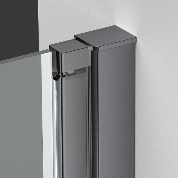 Душевая дверь в нишу Vincea Alpha 60 см профиль вороненая сталь стекло прозрачное VDP-3AL600CLGM (детальная фотография), недорогие, в нишу, стеклянные