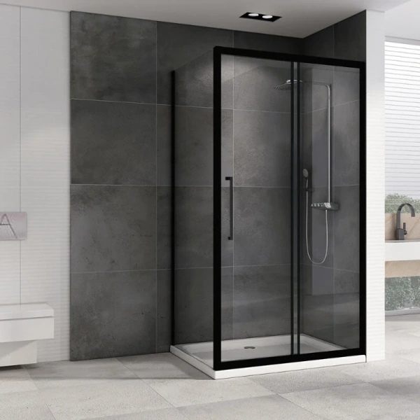 Душевой уголок Abber Schwarzer Diamant 130x60 см профиль черный, стекло прозрачное AG30130BH-S60B (детальная фотография), современные, hi-tech