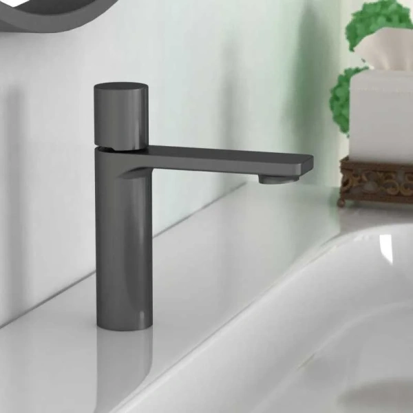 Смеситель для раковины Vincea Vogue вороненая сталь VBF-4V3GM (детальная фотография), современные, hi-tech