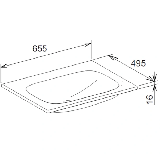 Раковина полувстраиваемая без отверстия под смеситель Keuco Royal Universe 32751 316500 (детальная фотография), встраиваемые (в столешницу)