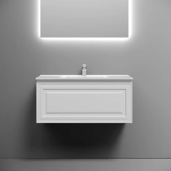 Тумба под раковину подвесная Sancos Very 90 см Bianco VR90W (детальная фотография), моноблок