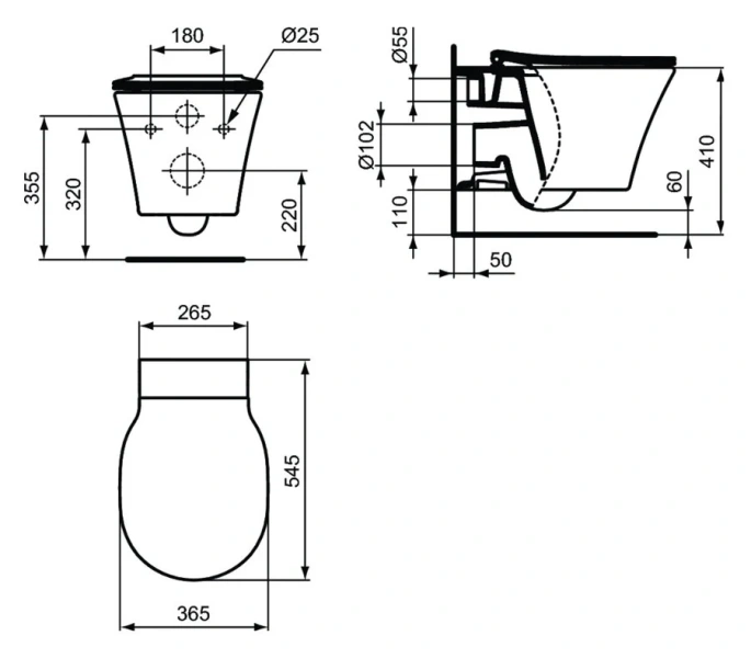 Унитаз с инсталляцией Ideal Standard Connect Air Prosys Solea M1 с механической панелью смыва K819501PA (детальная фотография), с инсталляцией index_1