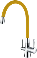 Смеситель для кухни Lemark Ursus хром/желтый