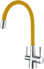 Смеситель для кухни Lemark Ursus хром/желтый