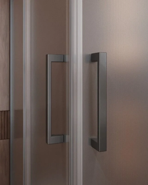 Душевой уголок Cezares Molveno 110х90 см стекло рифленое профиль оружейная сталь MOLVENO-AH-21-90+20-P-GM (детальная фотография), стеклянные, угловые, без поддона